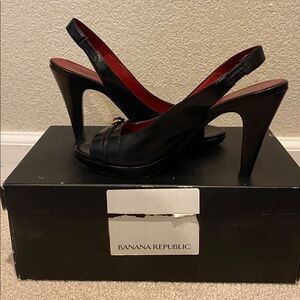 Banana Republic Black Slingback Heels